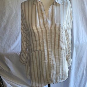 Zara striped button down blouse